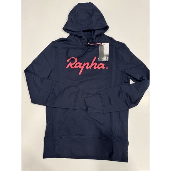 Rapha Logo Pullover Hoodie Dark Navy/Pink BNWT Size XS